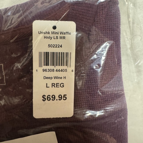 L.L. Bean Purple Henley Shirt - Picture 3 of 5